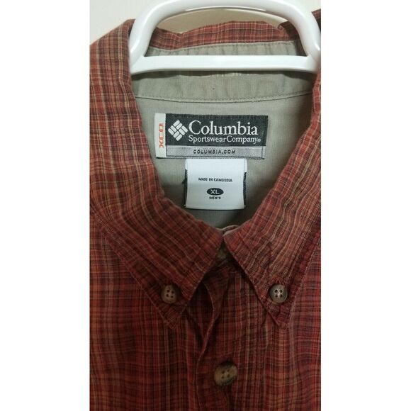 Columbia Mens Shirt Size XL‎ Button Front Long Sleeve Brown - Picture 5 of 7